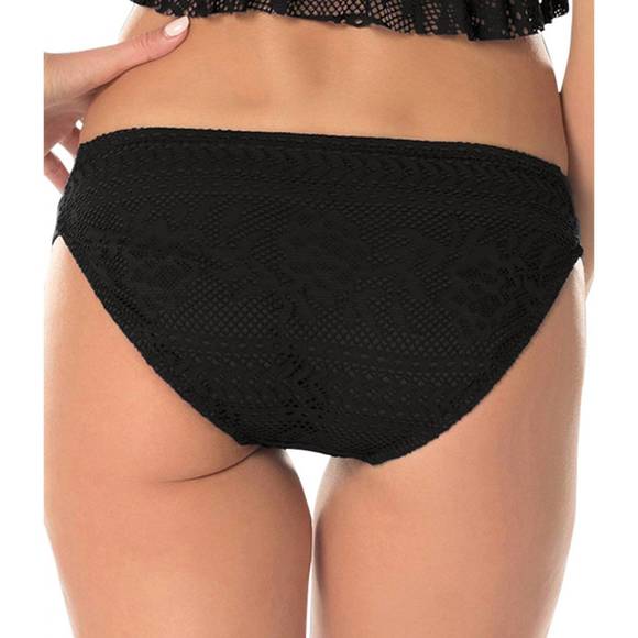 NEW BECCA women's america bikini bottom in prairie rose black - Picture 2 of 3